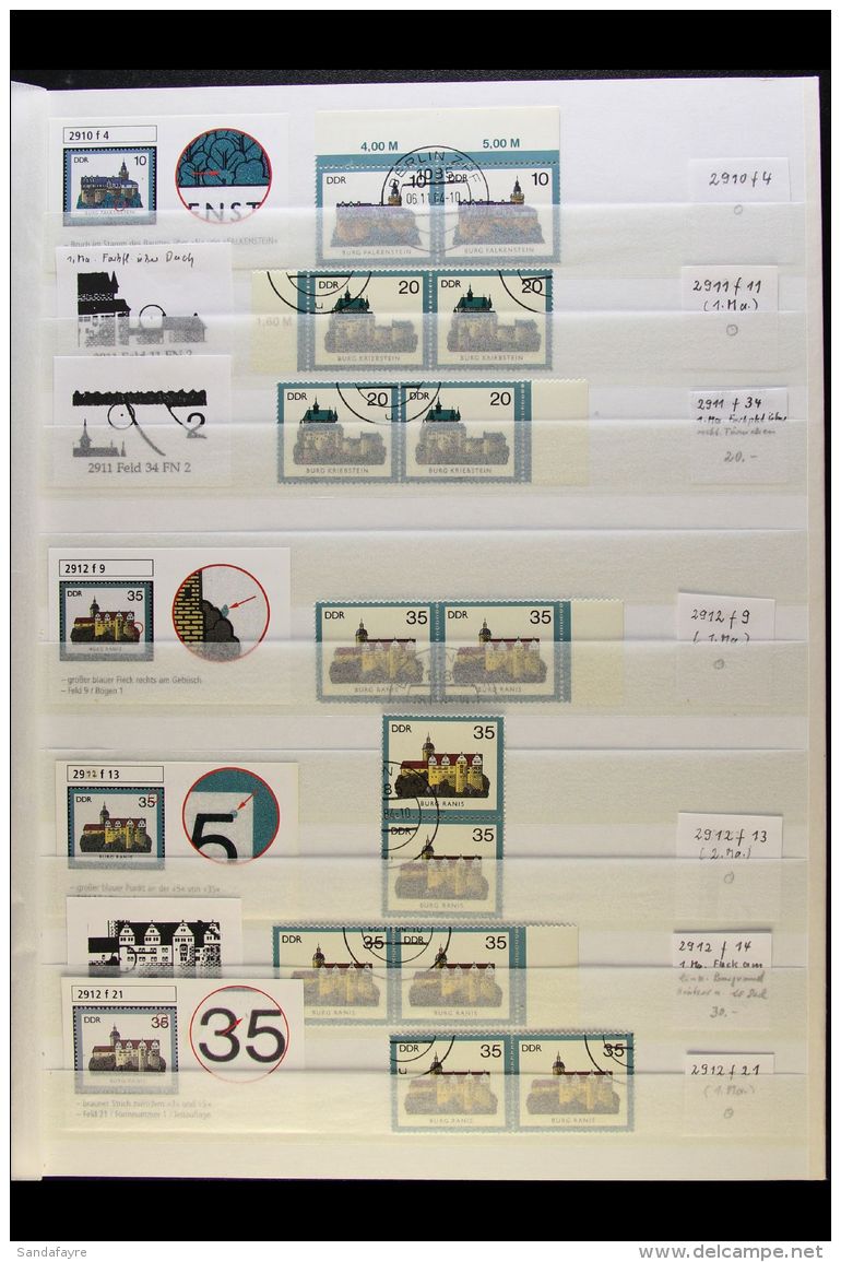 1984-1990 PLATE FLAWS. SUPERB CDS USED COLLECTION Of All Different Plate Flaws, All With Enlarged Illustrations... - Sonstige & Ohne Zuordnung