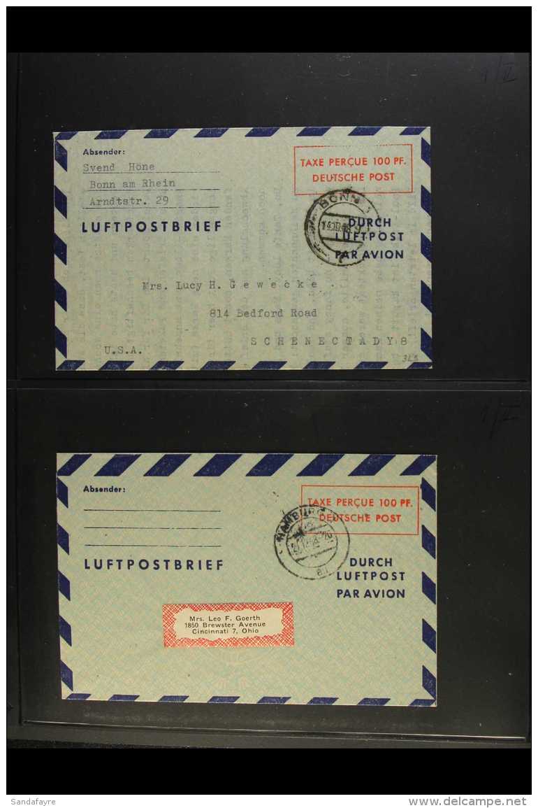 BIZONIA AEROGRAMMES 1948-1949 Fine Used Collection Of "TAXE PERCUE" Types Presented On Stock Pages, Inc 1948 100pf... - Sonstige & Ohne Zuordnung