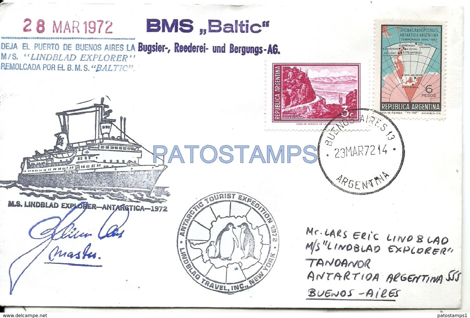 74875 ARGENTINA ANTARTIDA ANTARCTICA SHIP COVER YEAR 1972 CIRCULATED TO BUENOS AIRES  NO POSTAL POSTCARD - Sonstige & Ohne Zuordnung