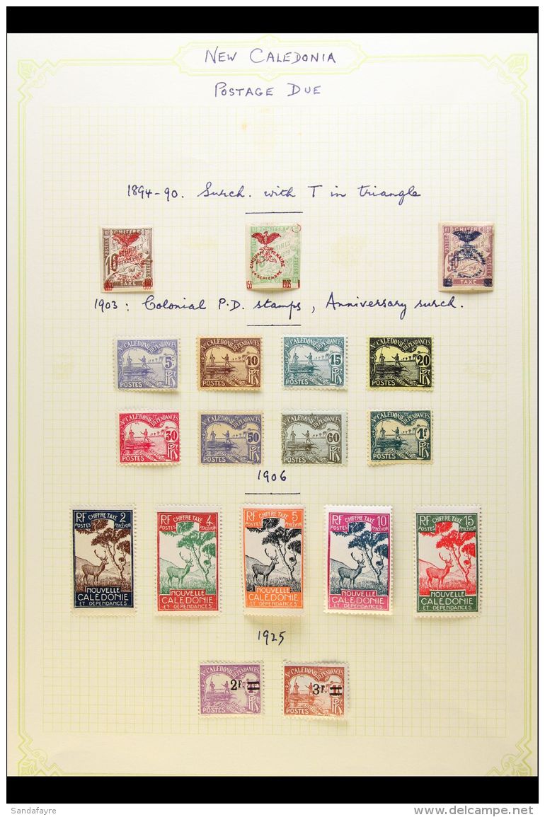 NEW CALEDONIA POSTAGE DUES 1903-1948 Fine Mint All Different Collection On Leaves, Inc 1903 15c Opt, Plus 10c... - Sonstige & Ohne Zuordnung