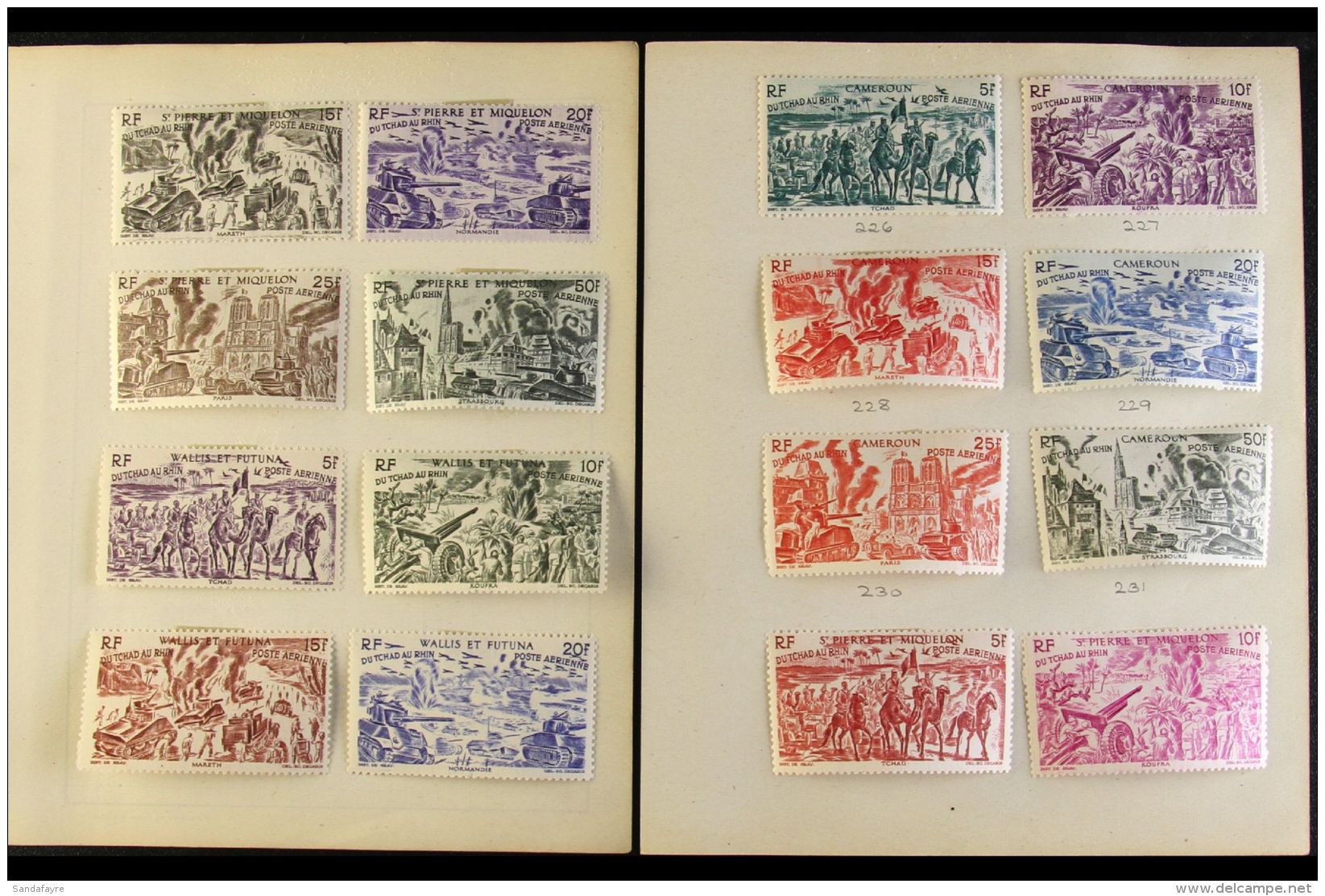 GRANDES SERIES 1946 AIR "Du Tchad Au Rhin" Complete Omnibus Set, Very Fine Mint. (90 Stamps) For More Images,... - Sonstige & Ohne Zuordnung