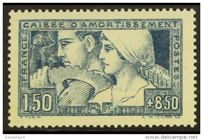 1928 1f50 + 8f50 Blue "Sinking Fund", Yv 252, SG 463, Fine Mint For More Images, Please Visit... - Sonstige & Ohne Zuordnung