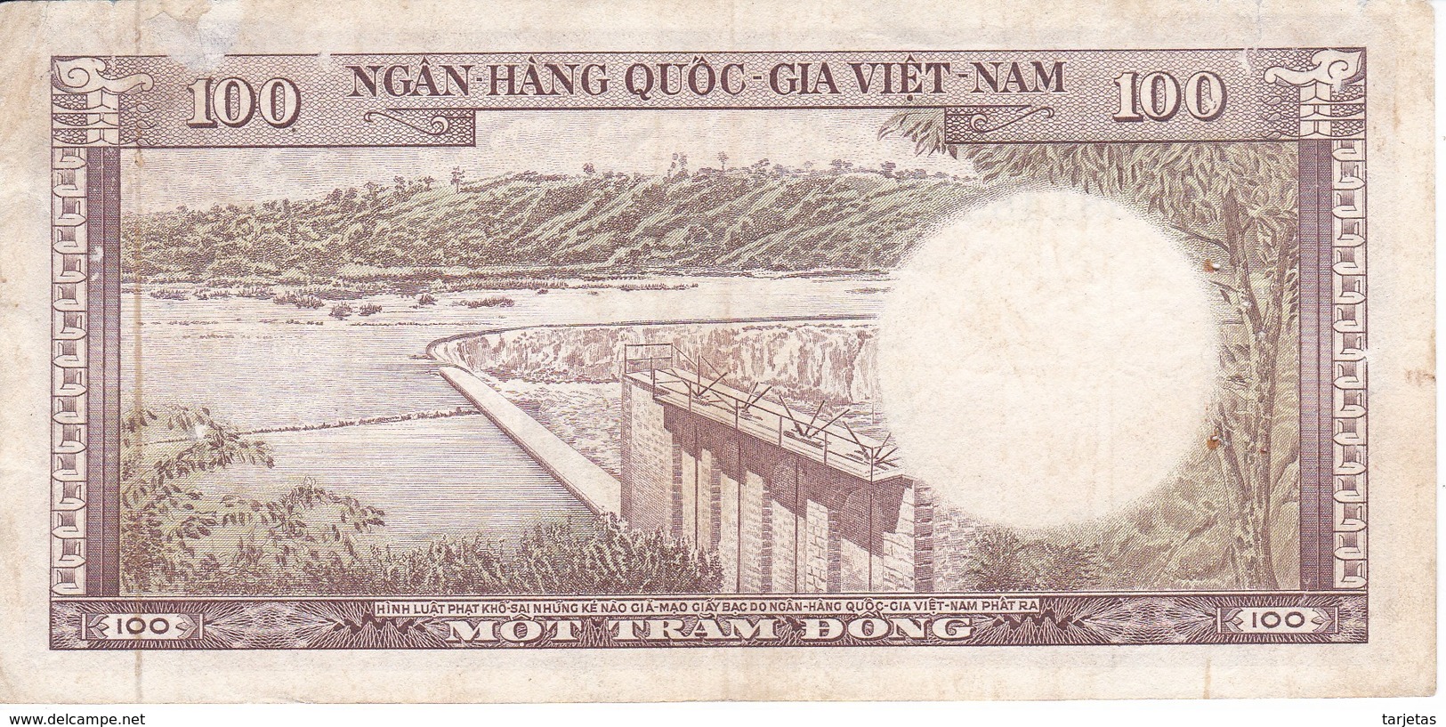 BILLETE DE VIETNAM DE 100 DONG DEL AÑO 1966  (BANKNOTE) - Vietnam