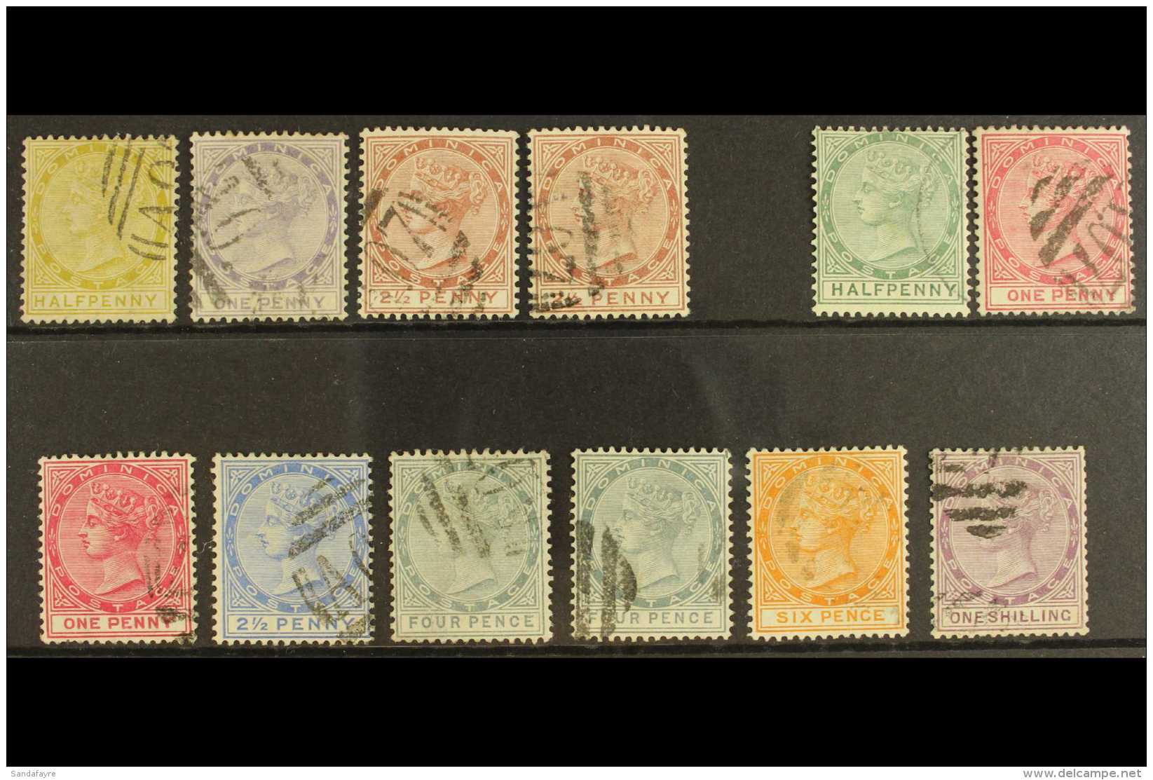 1883-90 CA WATERMARK SELECTION Including 1883-86 Complete Set (SG 13/15) &amp; 1886-90 Complete Set (SG 20/26).... - Dominica (...-1978)