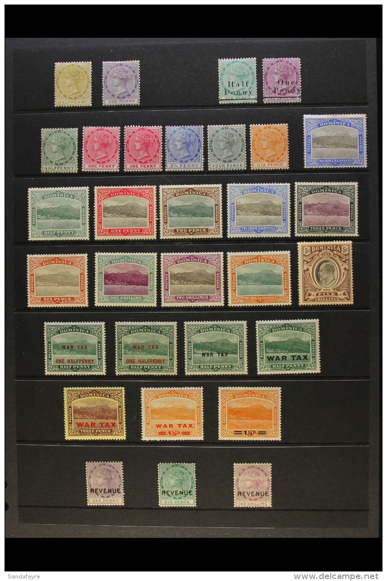 1883-1920 ALL DIFFERENT MINT SELECTION Presented On A Stock Page. Includes 1883-86 &frac12;d &amp; 1d, 1886... - Dominica (...-1978)