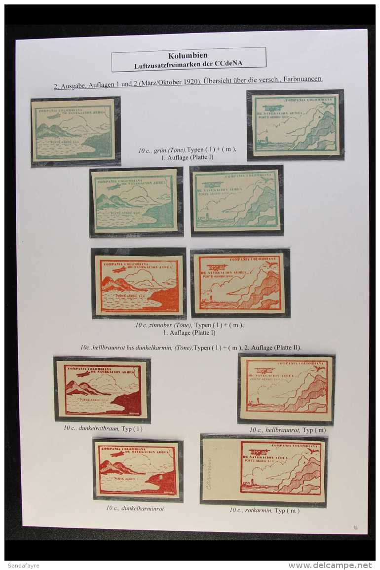 SCADTA 1920 ATTRACTIVE SPECIALIZED UNUSED COLLECTION (no Gum As Issued) With Many Identified Shades &amp;... - Kolumbien