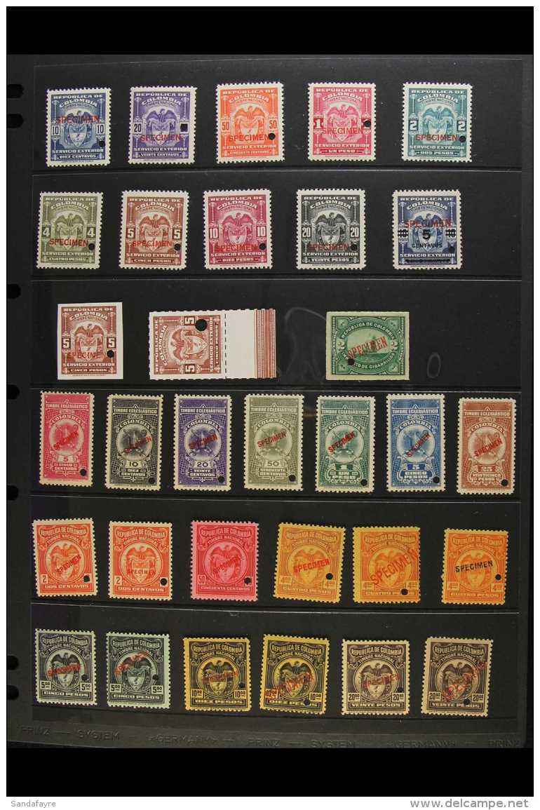 REVENUE STAMPS - SPECIMEN OVERPRINTS 1916-1960 Never Hinged Mint All Different Collection, Each Stamp Overprinted... - Kolumbien