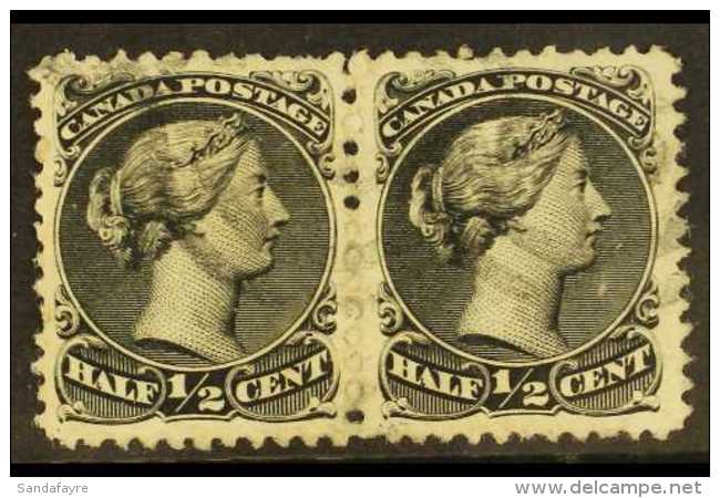 1868-71 &frac12;c Black Large Queen, SG 53, Attractive Horizontal Pair With Neat Target Cancels. For More Images,... - Sonstige & Ohne Zuordnung