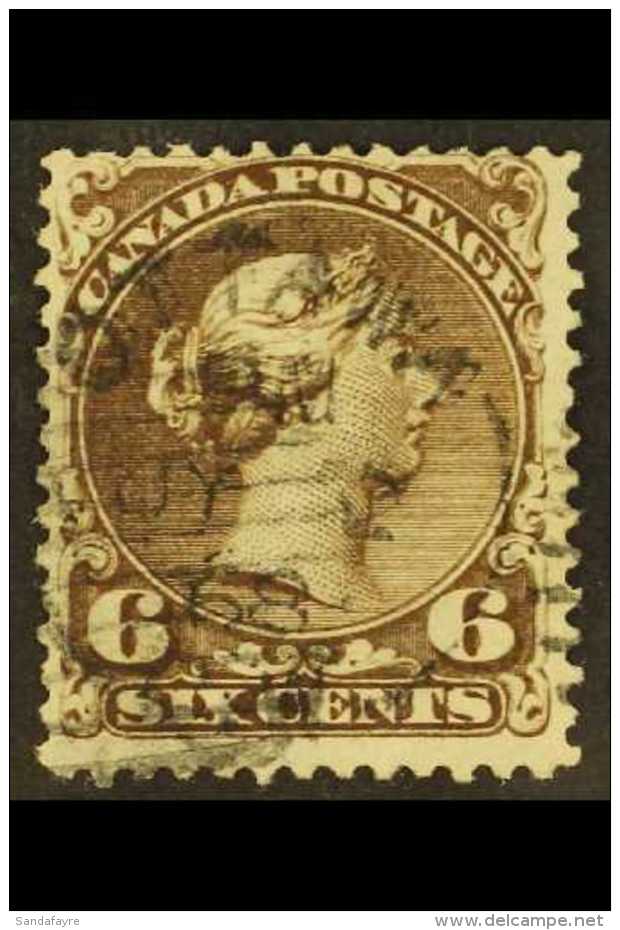 1868 6c Blackish Brown Large Queen, Ottawa Printing, SG 50, Ottawa July 1868 Cds. For More Images, Please Visit... - Sonstige & Ohne Zuordnung
