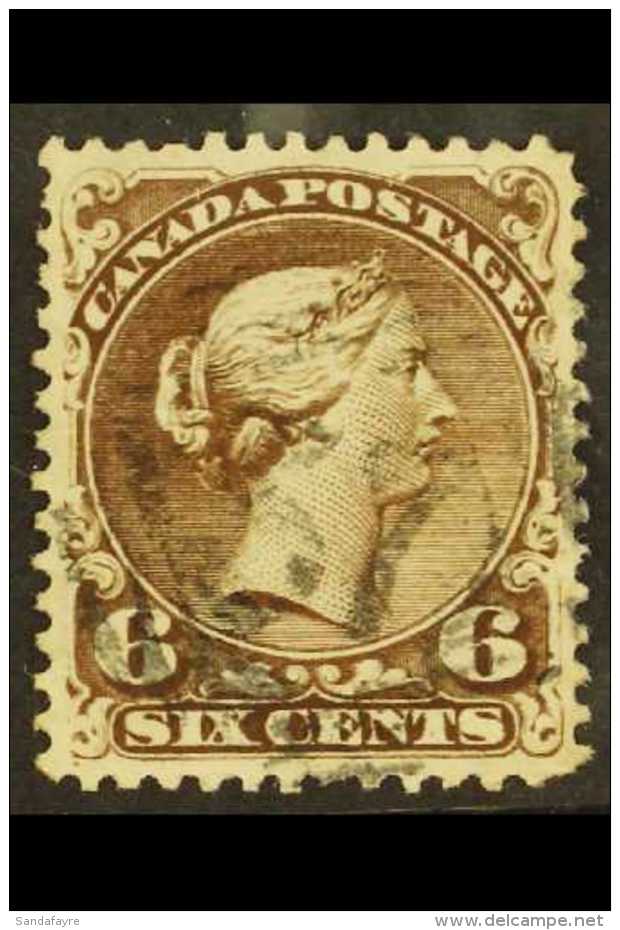 1868 6c Blackish Brown Large Queen, Ottawa Printing, SG 50, Fine With Scarce "37" Cancel. For More Images, Please... - Sonstige & Ohne Zuordnung