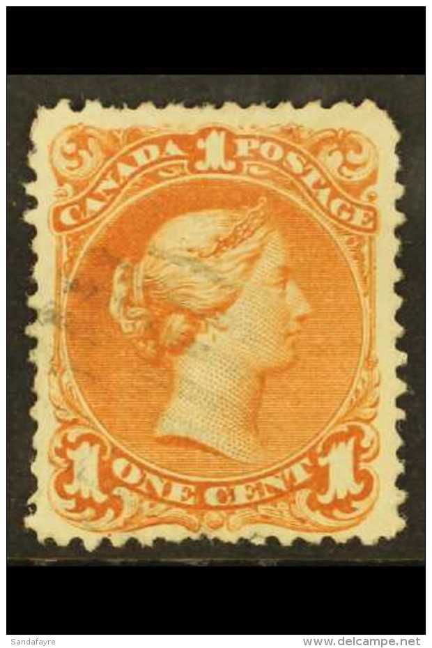 1868 1c Red-brown Large Queen On Watermarked Paper, SG 55b, Clear "M", Neat Barred Cancel, Few Shorter Perfs.  For... - Sonstige & Ohne Zuordnung