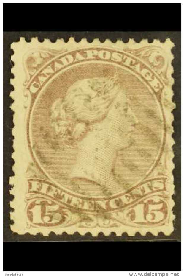 1868 15c Pale Reddish Purple Large Queen On WATERMARKED PAPER, SG 61ab, Clearly Showing "M" Of Cluta Mills, Neat... - Sonstige & Ohne Zuordnung