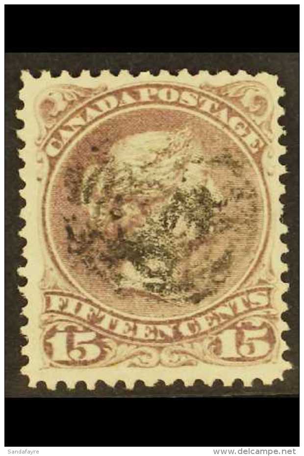 1868 15c Deep Reddish Purple Large Queen, Ottawa Printing, SG 52,excellent Colour And Central Target Cancel. For... - Sonstige & Ohne Zuordnung