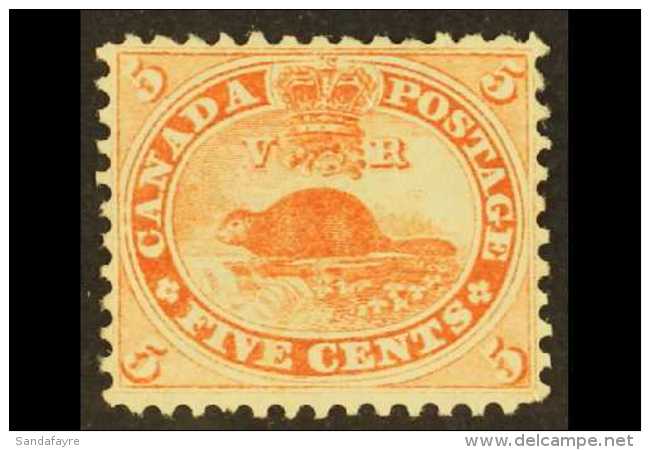 1859 5c Pale Red Beaver, SG 31, Fresh Unused. For More Images, Please Visit... - Sonstige & Ohne Zuordnung