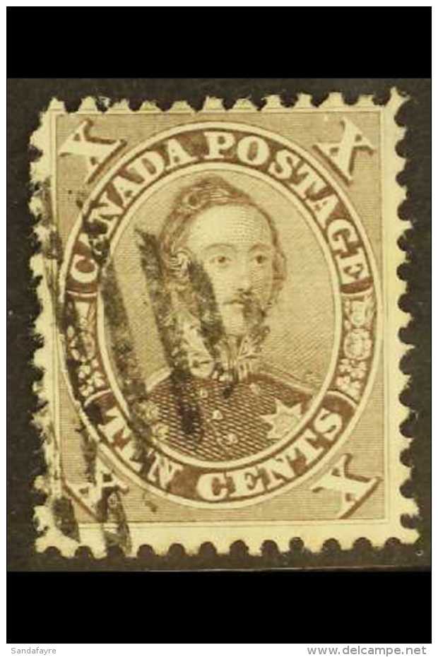 1859 10c Black Brown Prince Albert, SG 33, An Attractive Example With Neat Barred Cancel, Corner Thin, Scarce... - Autres & Non Classés