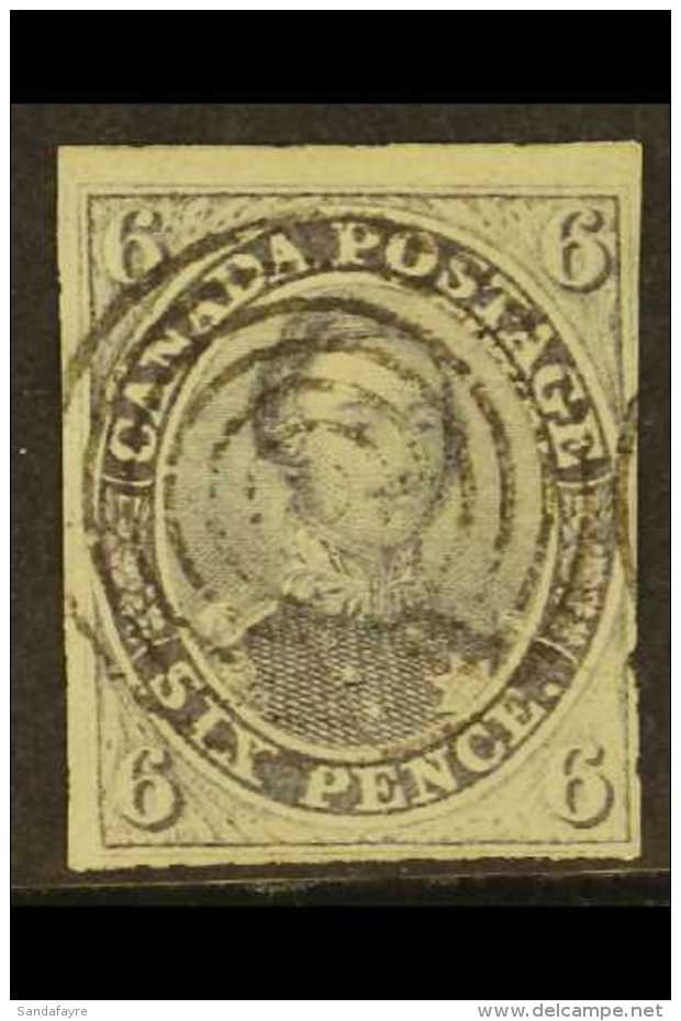 1851 6d Slate-lilac Prince Albert On Laid Paper, SG 2, Three Good Margins, Just Shaved Into Outer Frame And Small... - Autres & Non Classés