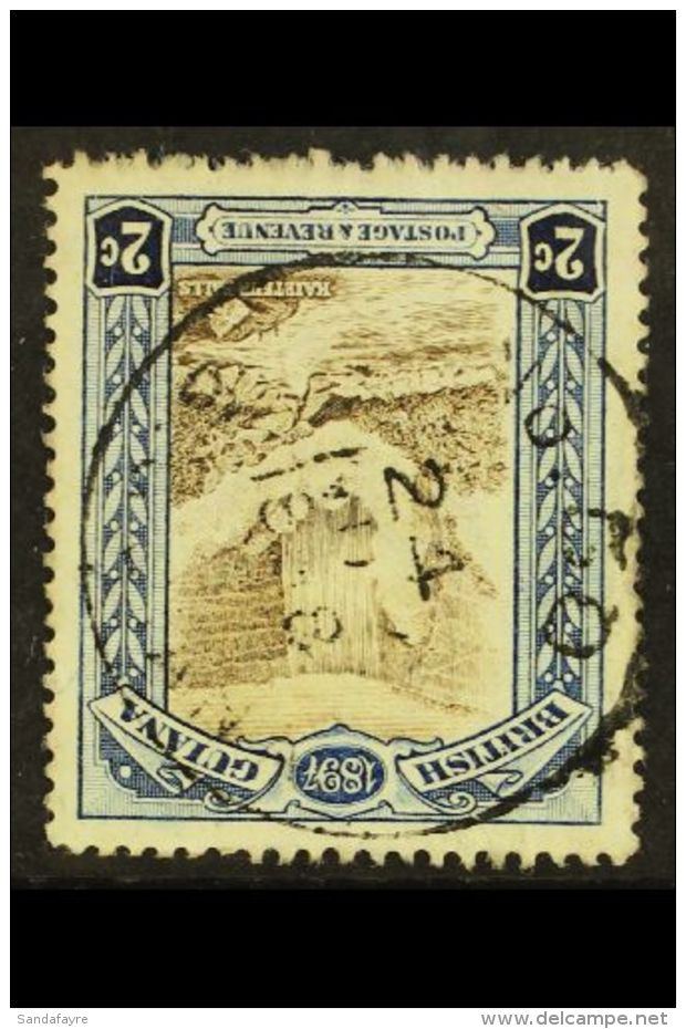 1898 2c Brown &amp; Indigo Jubilee WATERMARK INVERTED Variety, SG 217w, Fine Cds Used, Full Perfs, Fresh &amp;... - Britisch-Guayana (...-1966)