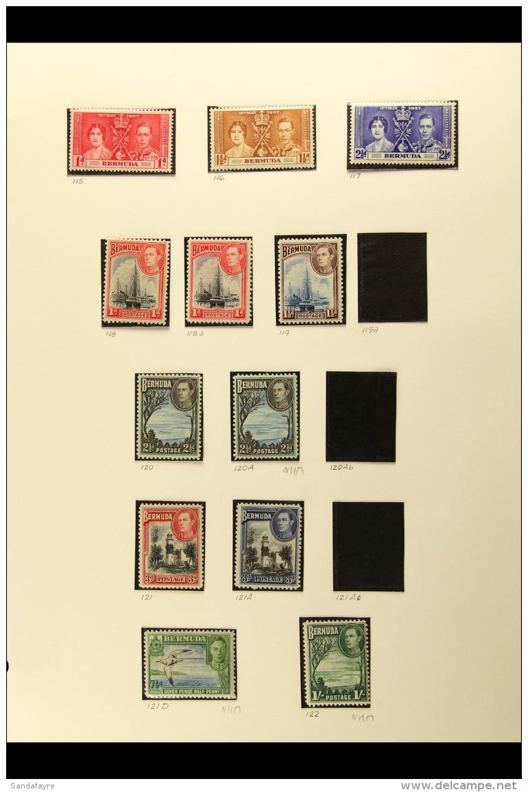 1935-1969 VERY FINE MINT COLLECTION In Hingeless Mounts On Leaves, Many Stamps Are Never Hinged, Inc 1938-52 To 1s... - Bermuda