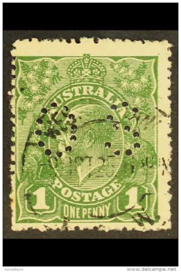 OFFICIAL 1924 1d Sage-green, KGV Head, No Watermark, SG O86, Centred To Lower Left, Otherwise Fine Used. For More... - Sonstige & Ohne Zuordnung