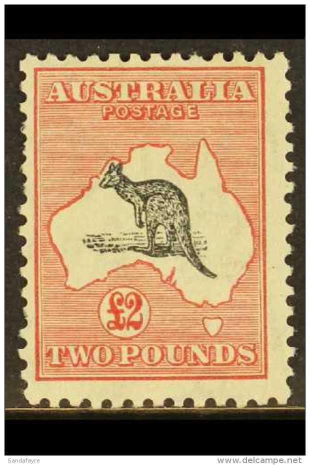 1931-36 &pound;2 Black &amp; Rose Kangaroo, SG 138, Fine Mint, Centered Top Left But Well Clear From Perforations,... - Sonstige & Ohne Zuordnung