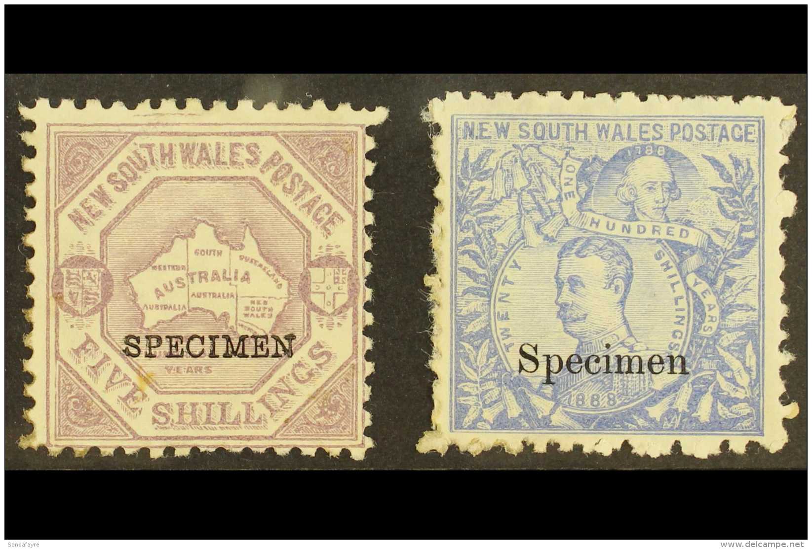 NEW SOUTH WALES 1890 5s &amp; 10s Centenary Issue Opt'd "SPECIMEN", SG 263s/64s, Mint Part OG, Fresh And... - Sonstige & Ohne Zuordnung