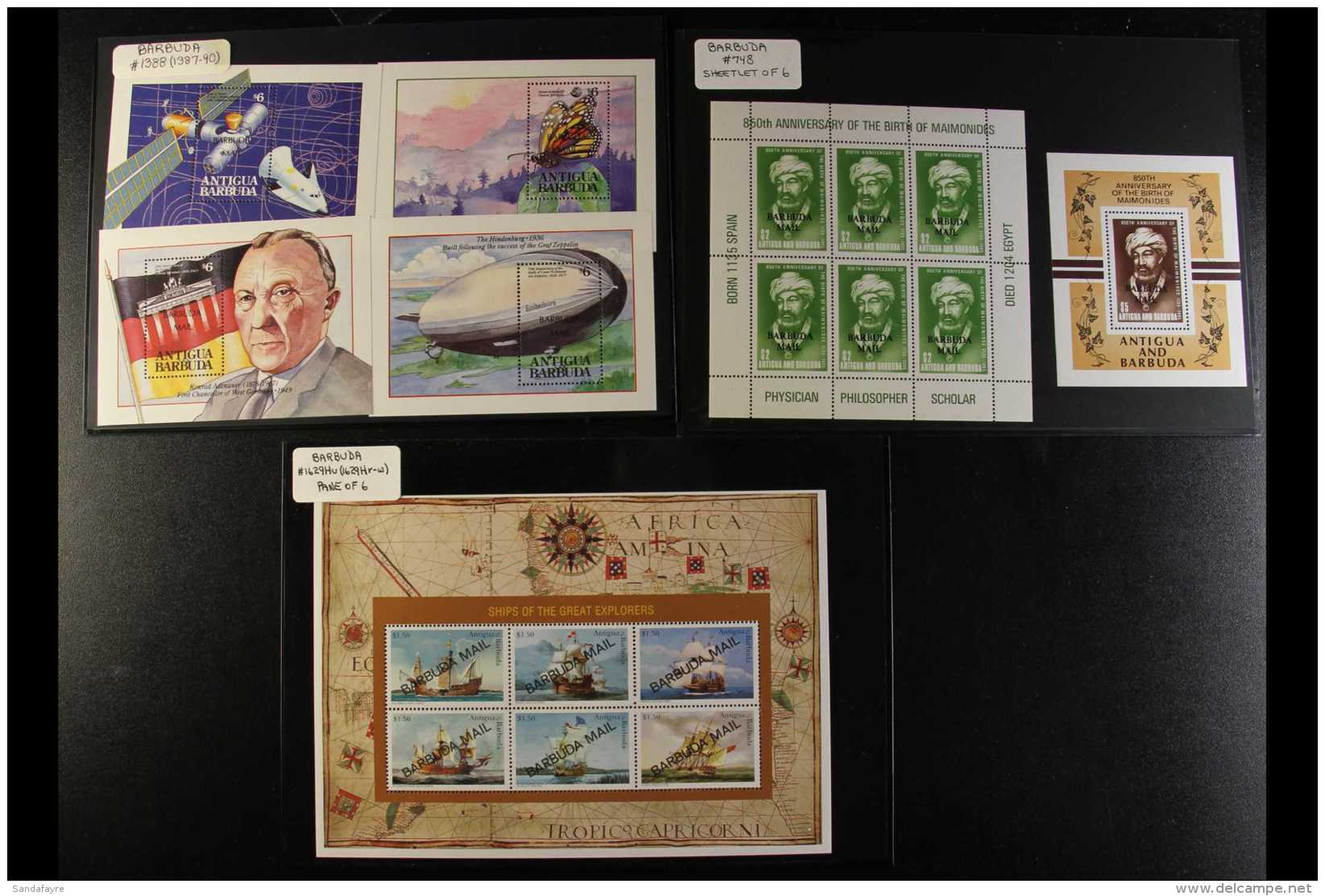 BARBUDA 1985-1997 NEVER HINGED MINT All Different Selection Of "BARBUDA MAIL" Overprinted Miniature Sheets And... - Sonstige & Ohne Zuordnung