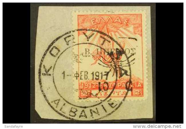 FRENCH ADMINISTRATION OF KORYTSA 1916 10c On 2l Rose, Campaign Stamp, Kara 139, Superb Used On Piece. Only 368... - Albanien