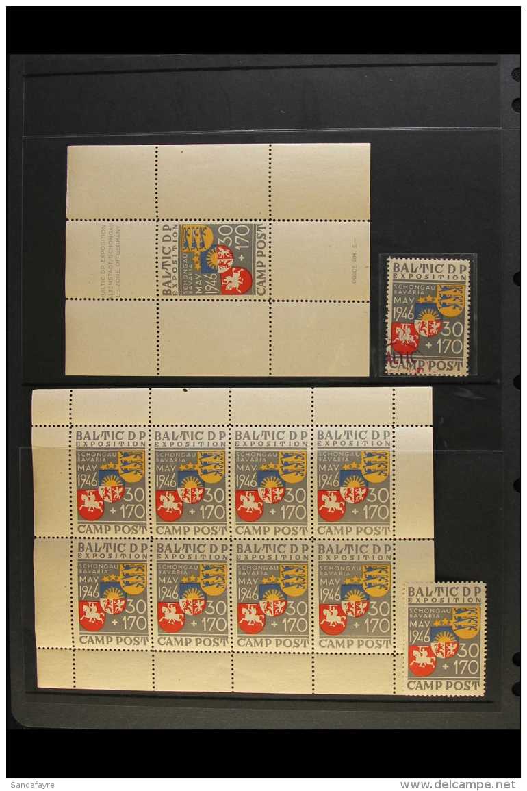 1946 BALTIC PHILATELIC EXPOSITION Label In A Sheetlet Of 8, Block Sold At 5RM, Plus Mint &amp; Used Single,... - Other & Unclassified