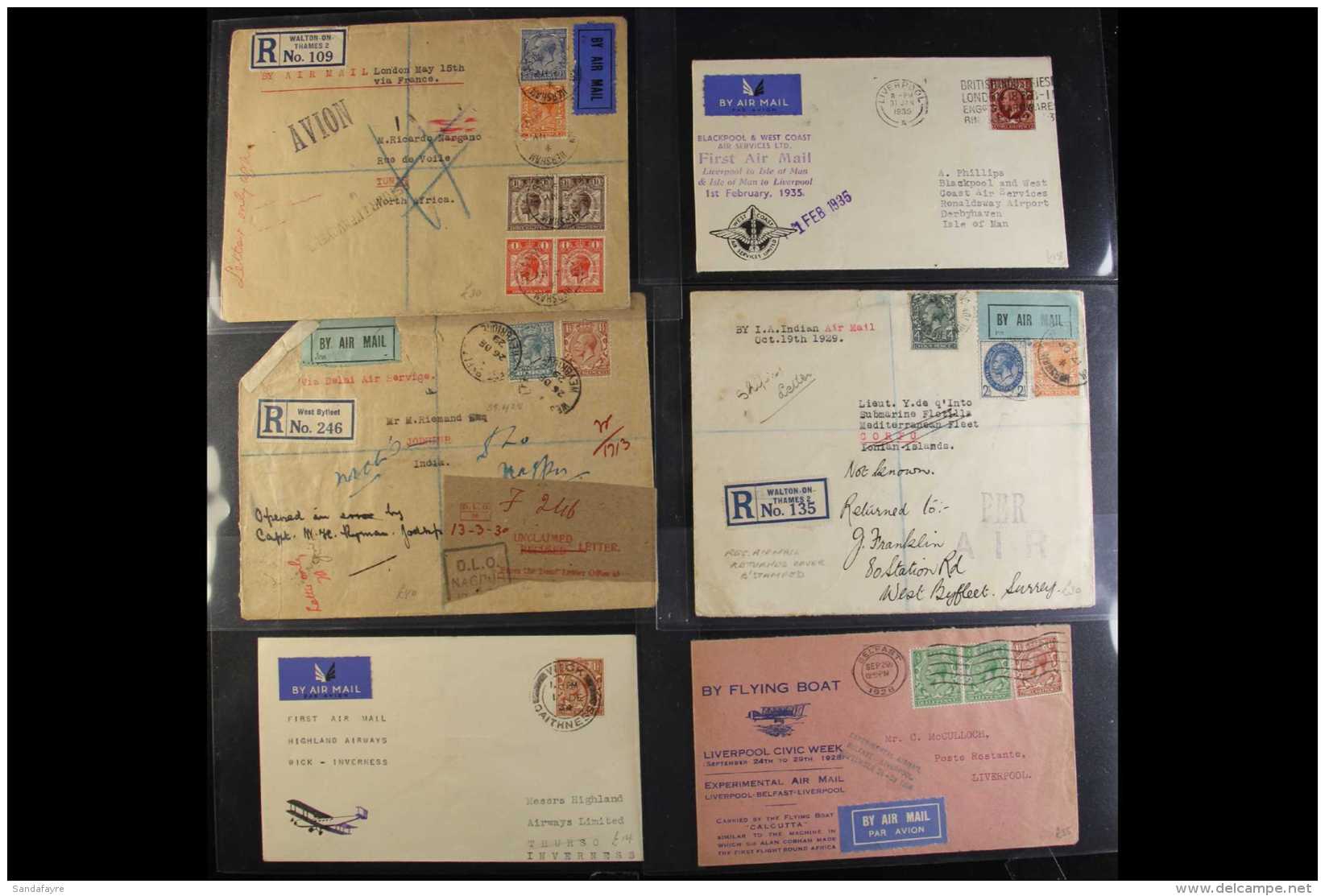 1928-1936 FLOWN COVERS Interesting Collection Including Registered Returned Items To Bahrain, Corfu, India And... - Ohne Zuordnung