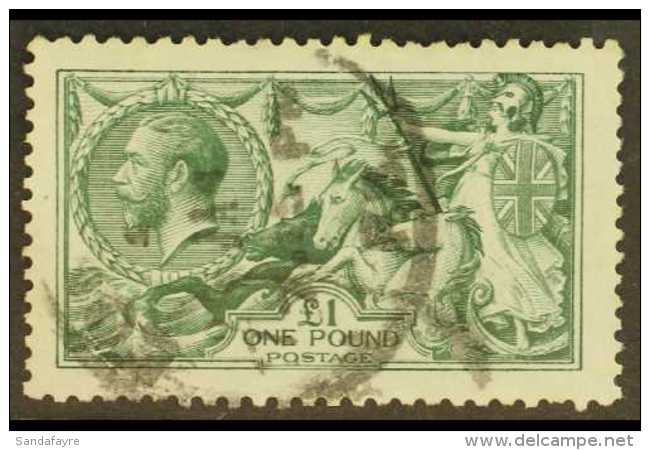 1913 &pound;1 Dull Blue Green, Waterlow Seahorse, SG 404, Fine Used, Well Centered With Neat Cds Cancel. For More... - Ohne Zuordnung