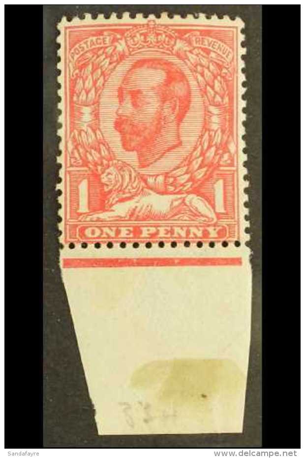 1912 1d Aniline Scarlet, SG 343, Very Fine Marginal NHM. For More Images, Please Visit... - Ohne Zuordnung