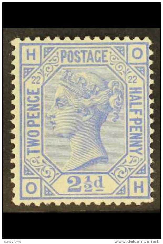 1883 2&frac12;d Blue Plate 22, Wmk Crown, SG 157, Lightly Hinged Mint. For More Images, Please Visit... - Sonstige & Ohne Zuordnung