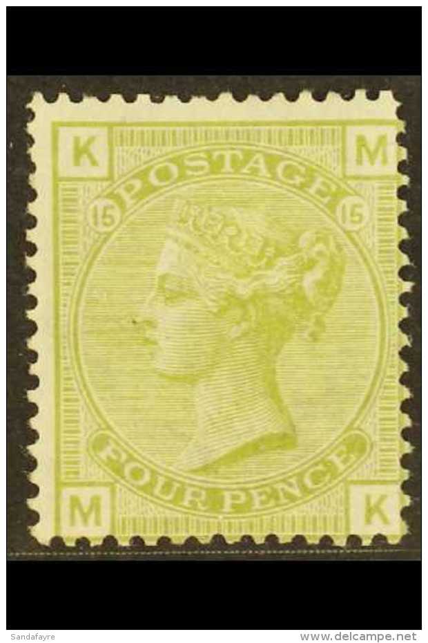 1877 4d Sage-green Plate 15, Wmk Large Garter, SG 153, Fresh Mint With Large Light Hinge Area, Great Colour &amp;... - Sonstige & Ohne Zuordnung