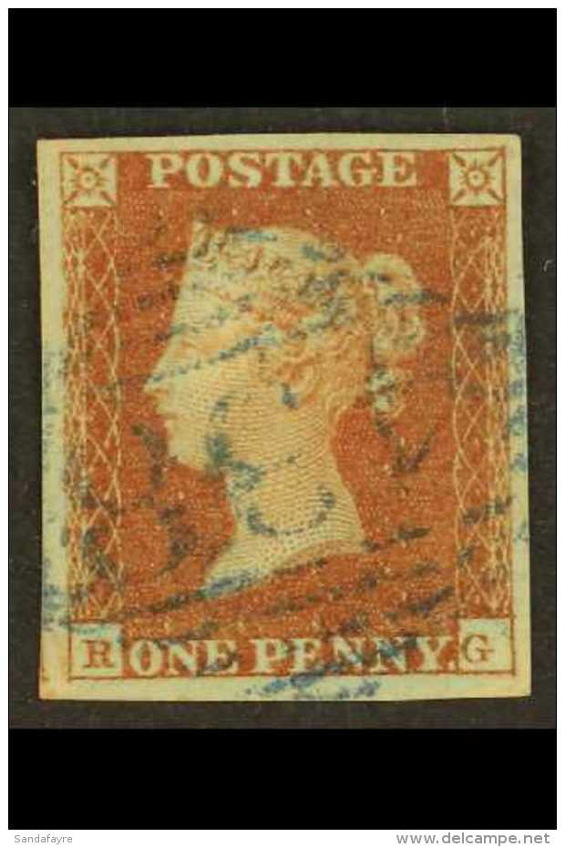 1841 1d Red "RG" With Large Part Irish "438" (Tullamore) In BLUE, Fine With Four Margins. For More Images, Please... - Sonstige & Ohne Zuordnung