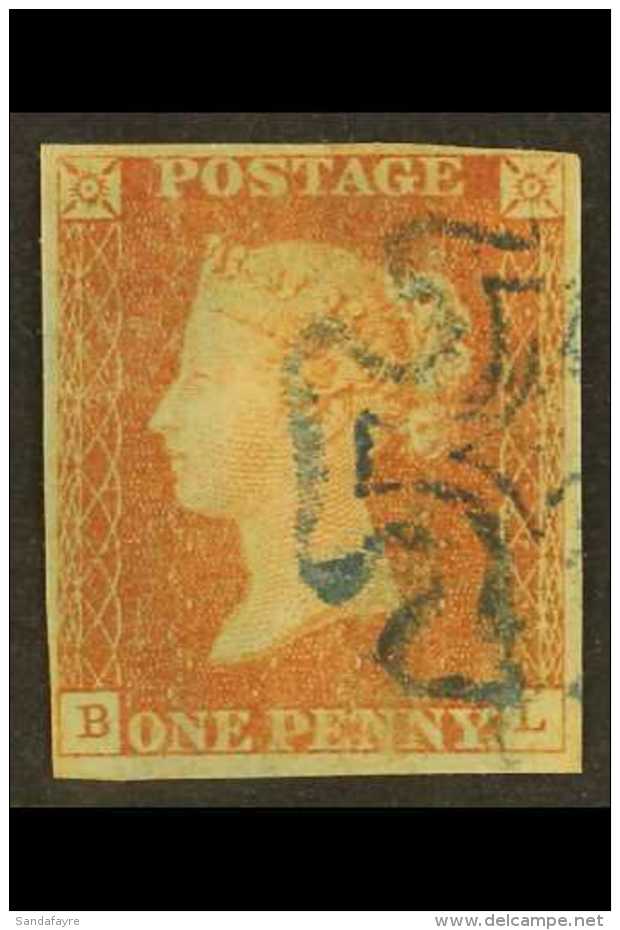 1841 1d Red "BL", With Neat Part BLUE Maltese Cross, Four Clear To Good Margins. For More Images, Please Visit... - Sonstige & Ohne Zuordnung