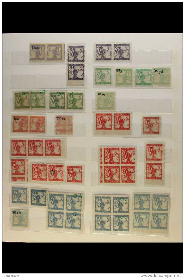 ISSUES FOR SLOVENIA 1919 'CHAINBREAKERS' IMPRESSIVE SPECIALIZED FINE MINT COLLECTION In Hingeless Mounts On Stock... - Sonstige & Ohne Zuordnung