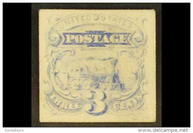 PROOF 1869 3c Ultramarine On Card, Scott 114P4, Fine. For More Images, Please Visit... - Sonstige & Ohne Zuordnung