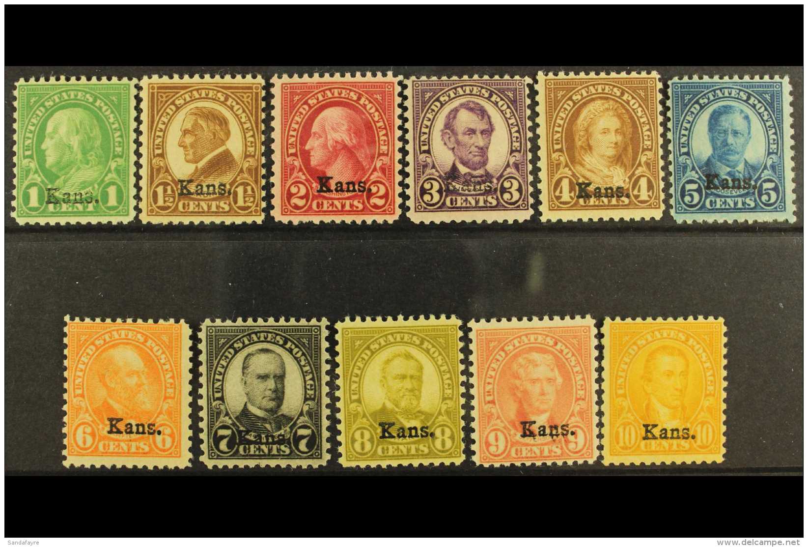 1929 "Kans." Overprinted Defins Set, Scott 658/68, Mint (11). For More Images, Please Visit... - Sonstige & Ohne Zuordnung