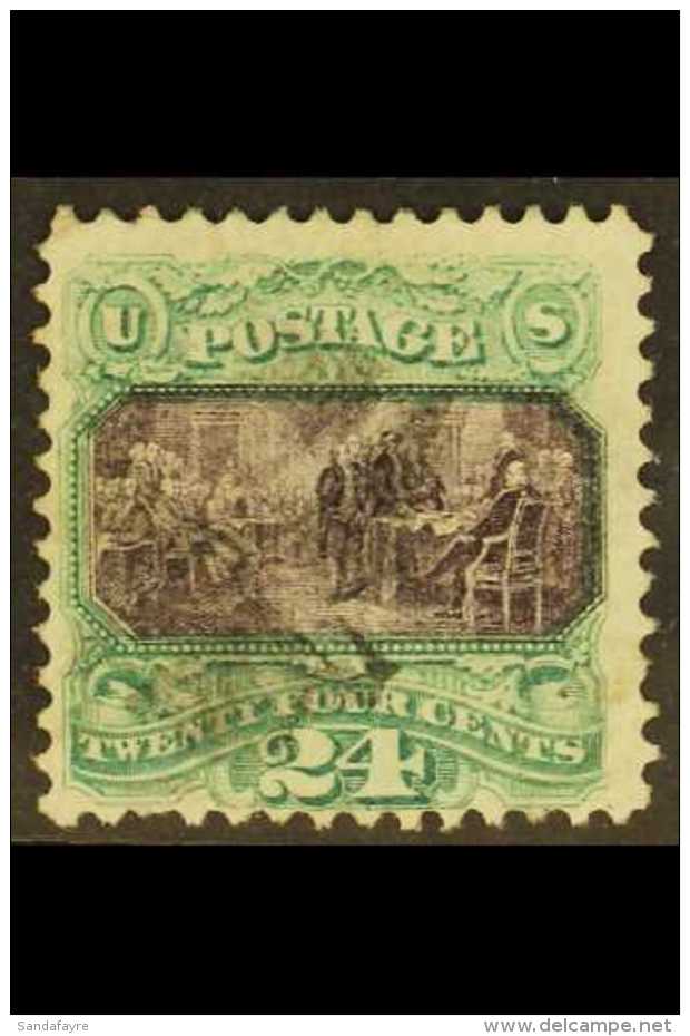 1869 24c Green &amp; Violet, Declaration Of Independence, Scott 120, Used. For More Images, Please Visit... - Sonstige & Ohne Zuordnung