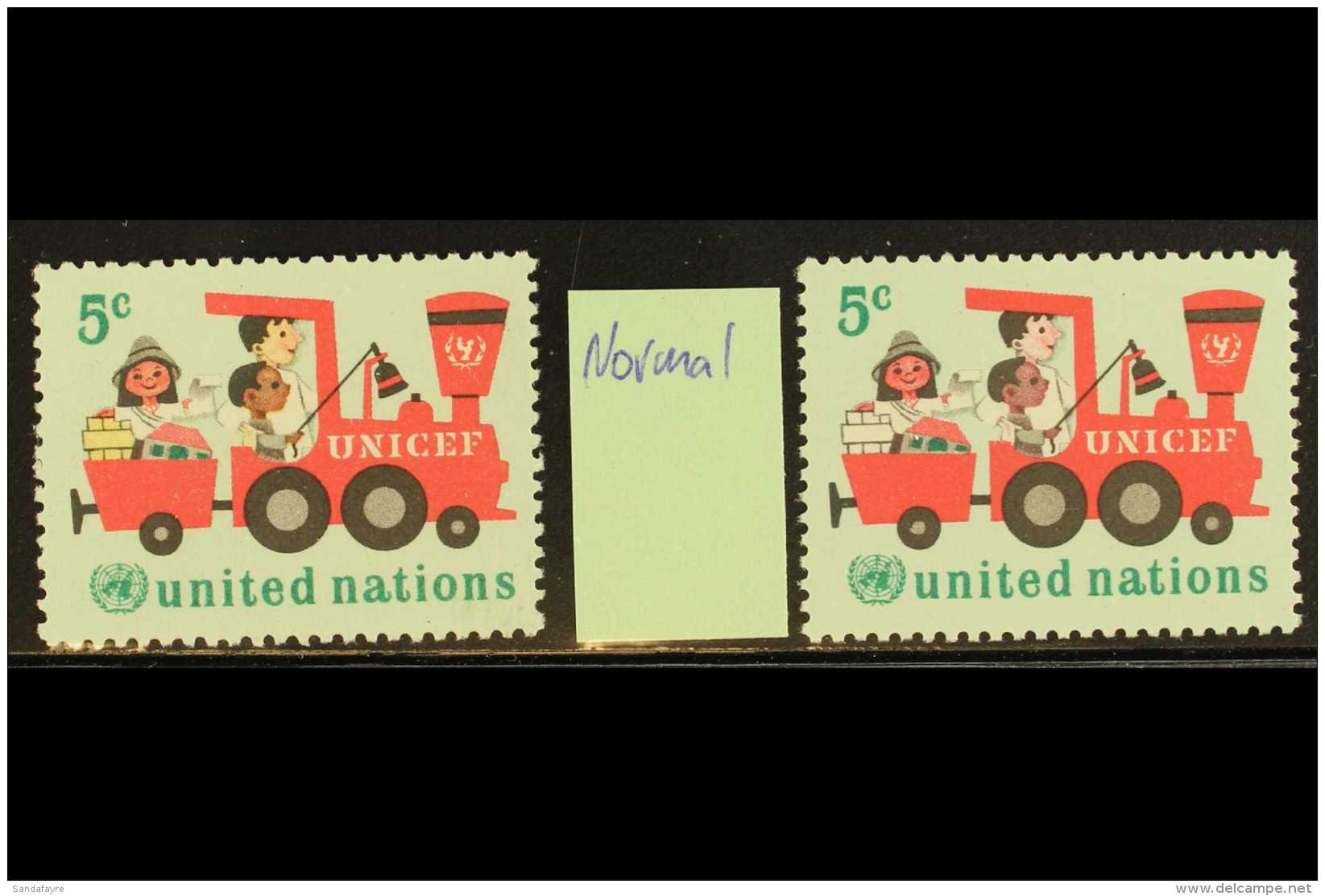 NEW YORK 1966 5c UNICEF With YELLOW COLOUR OMITTED Variety, Scott 162a, Superb Never Hinged Mint, Plus Normal... - Sonstige & Ohne Zuordnung