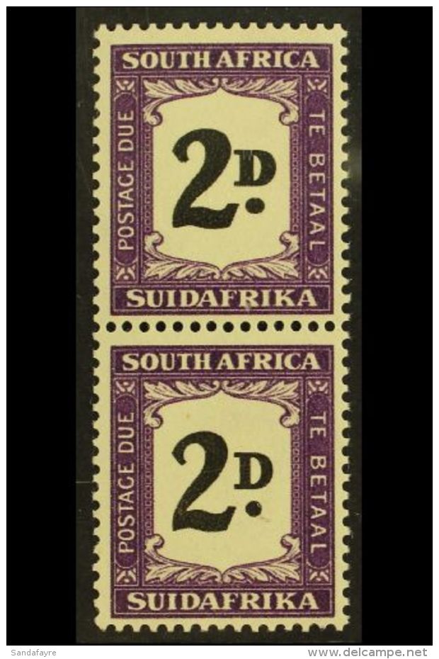 POSTAGE DUES 1948-9 2d Thick, Double "2D." In Vertical Pair With Normal, SG D36a, Never Hinged Mint. For More... - Ohne Zuordnung