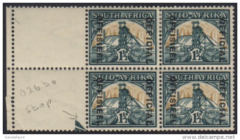 OFFICIAL 1944-50 1&frac12;d Blue-green &amp; Yellow-buff With Diaeresis Over Second "E" In "OFFISIEEL" SG.O33a, In... - Ohne Zuordnung