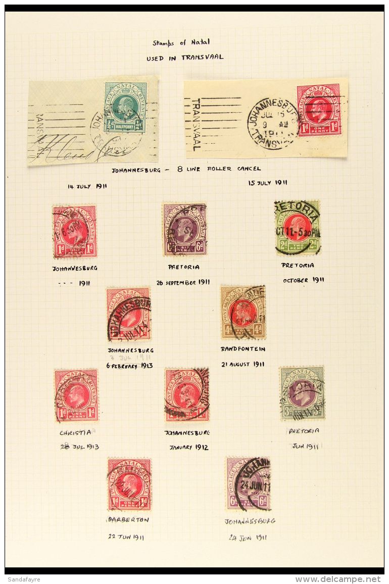 NATAL INTERPROVINCIALS A Collection Of Natal Stamps Used 1910-12 In Natal, Transvaal And Cape, Clear To Fine... - Ohne Zuordnung