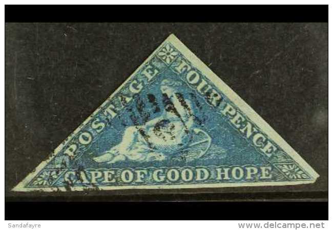 CAPE OF GOOD HOPE 1853 4d Blue On Slightly Blued Paper, SG 4a, Very Fine Used Lightly Cancelled With 3 Margins.... - Ohne Zuordnung