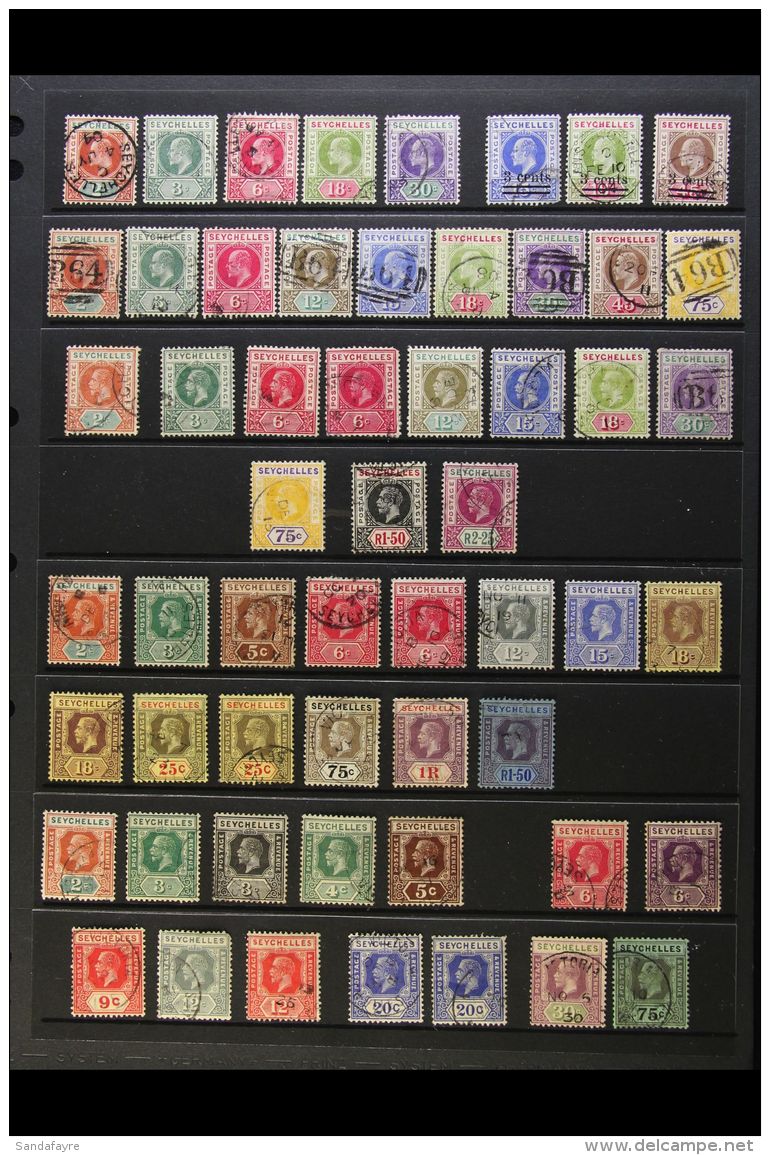 1903-32 ALL DIFFERENT USED COLLECTION Includes 1903 Range To 30c, 1903 Surcharge Set, 1906 Set To 75c, 1912-16... - Seychellen (...-1976)