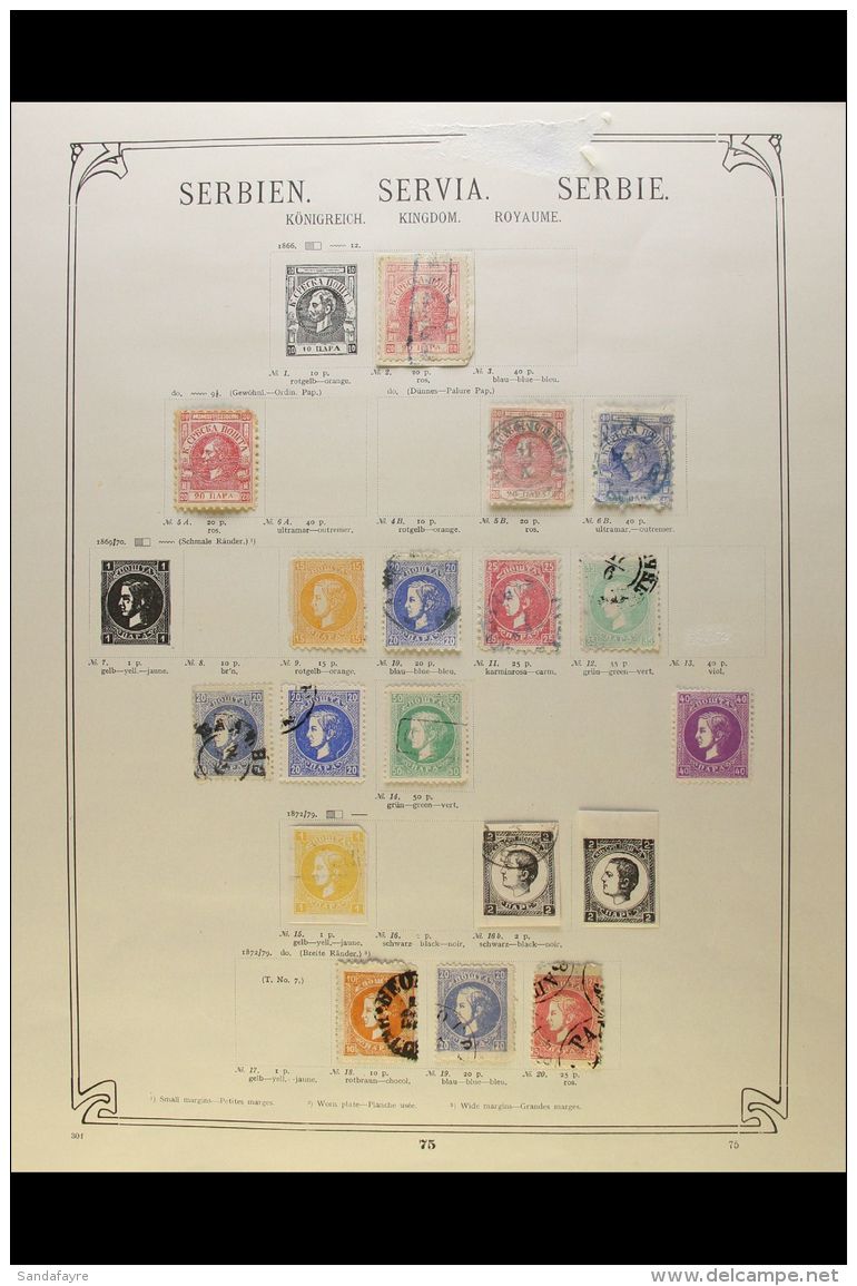 COLLECTION ON "SCHWANEBERGER" LEAVES 1866-1920 Mint And Used, Generally Fine Condition. From 1866 Perf 12 20p... - Serbien