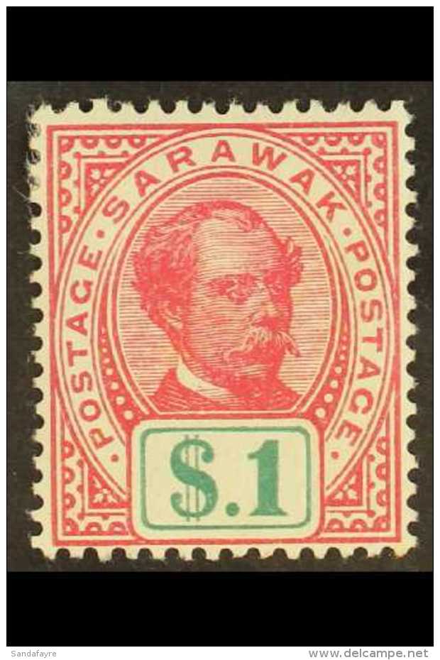 1899 $1 Rose- Carmine And Green Top Value, SG 47, Very Fine Mint. For More Images, Please Visit... - Sarawak (...-1963)