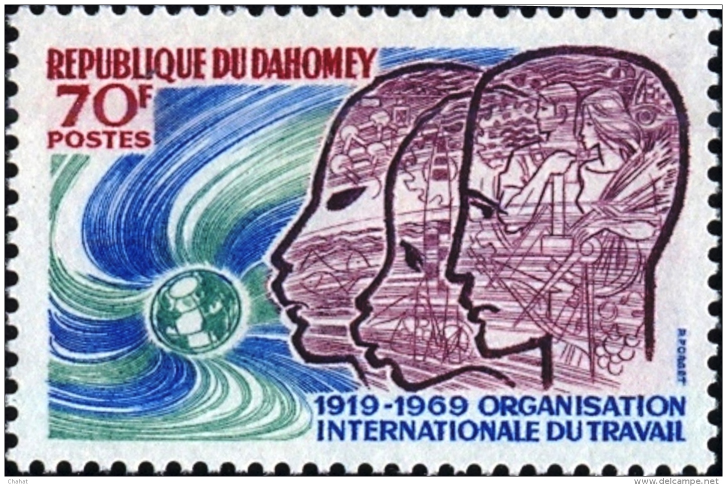 INTERNATIONAL LABOUR ORGANISATION (ILO)-SET OF 2-DAHOMEY-GW-H1-421 - OIT