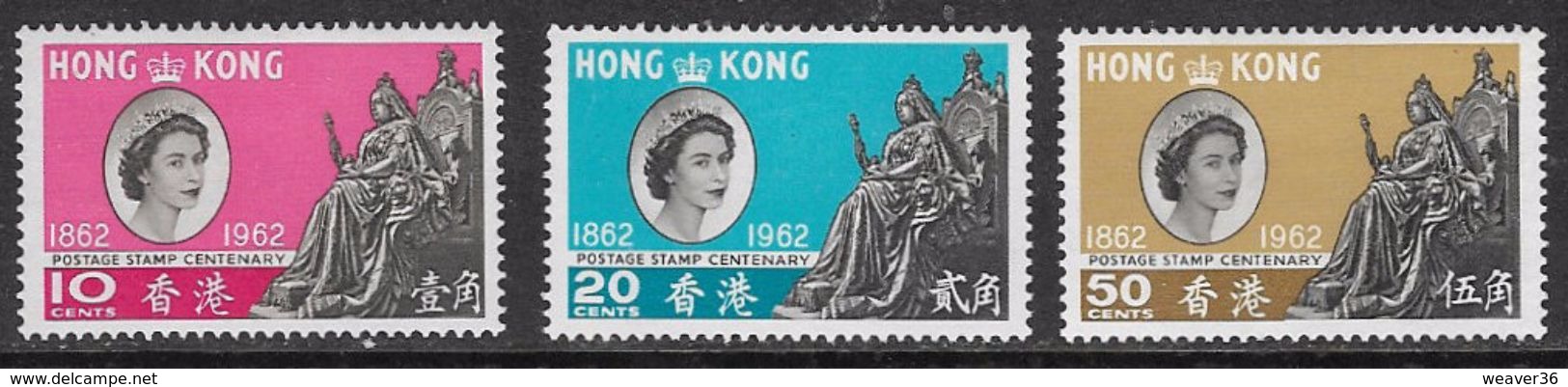 Hong Kong SG193-195 1962 Stamp Centenary Set 3v Complete Mounted Mint [34/29131/3D] - Unused Stamps