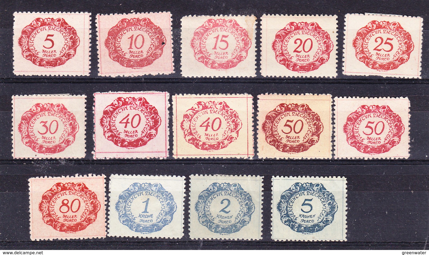 Liechtenstein 1912 Portomarken 14v (40 & 50 Rappen 2v See Diff. Colors) * Mh (=mint, Hinged) 36351) - Impuesto